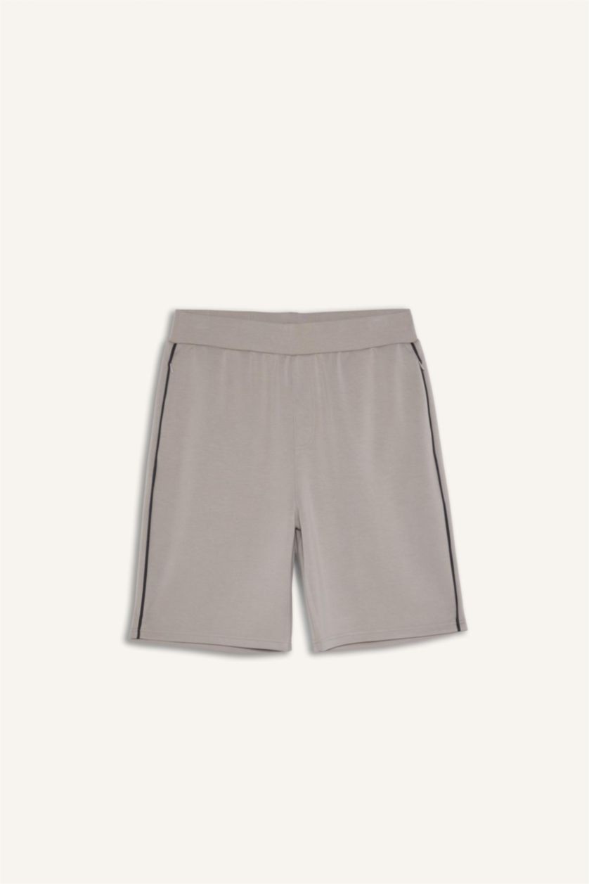 رجالي اللون الحجري شورت قصة عادية