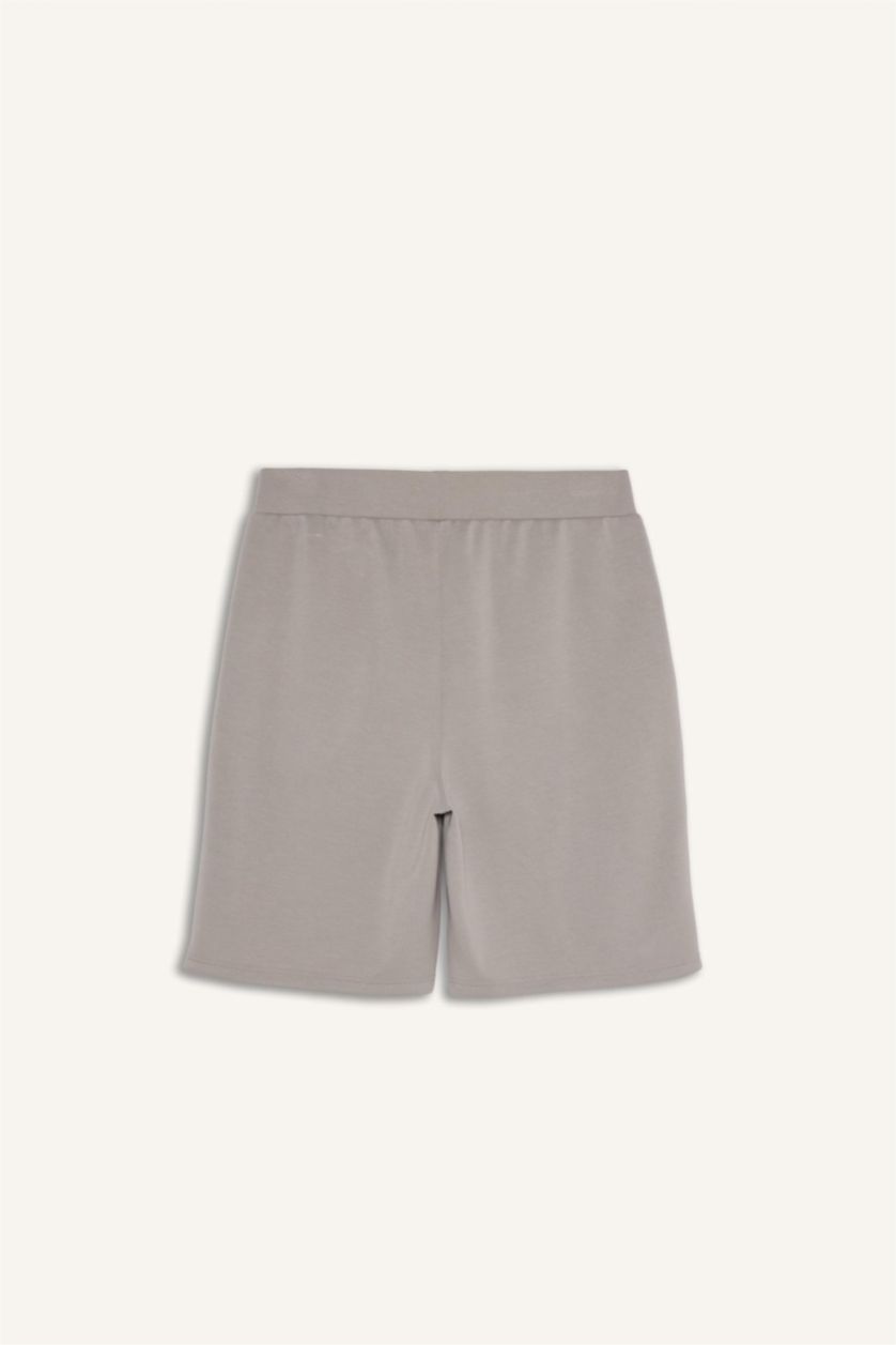 رجالي اللون الحجري شورت قصة عادية