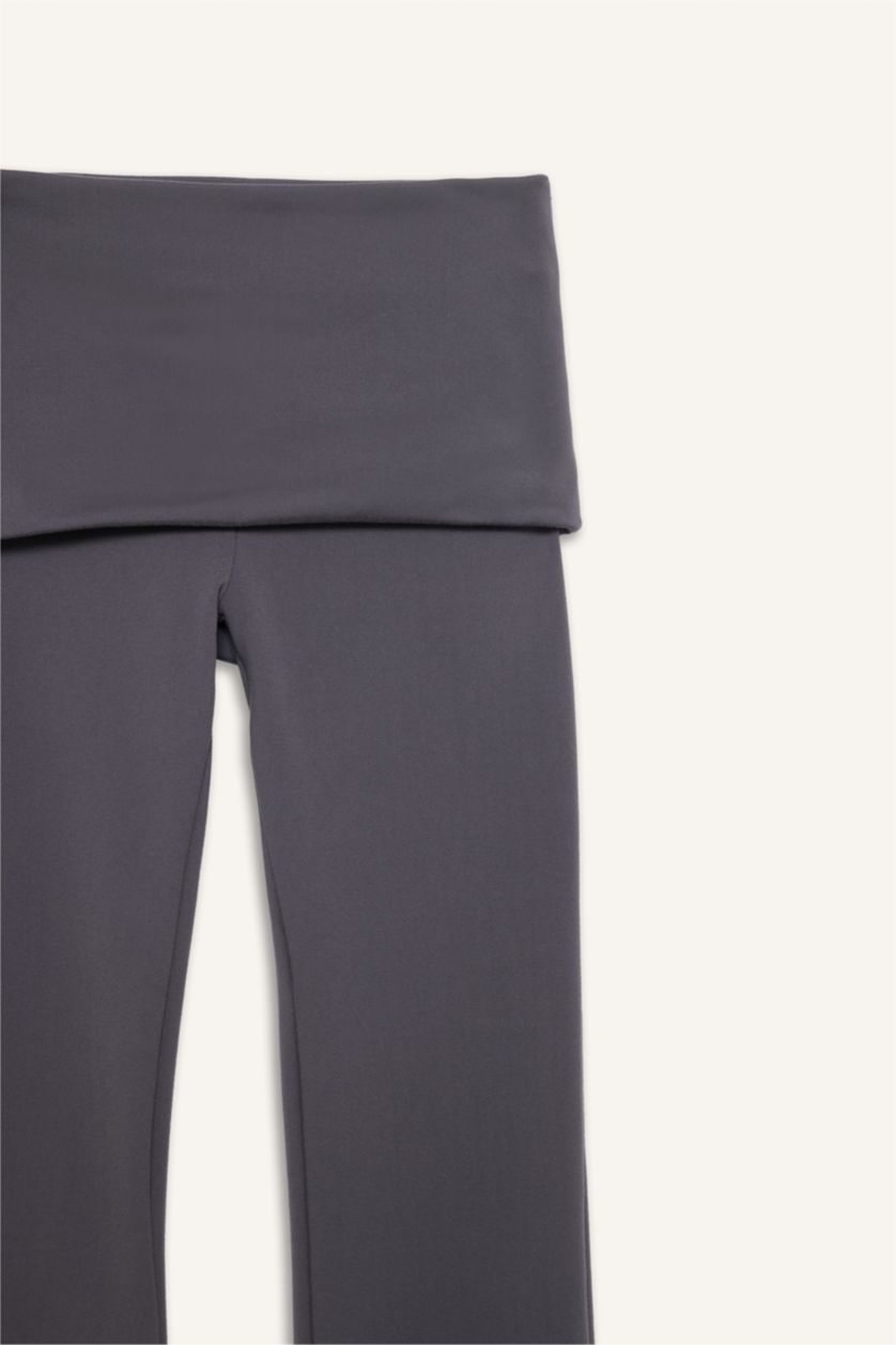 Kadın Antrasit Beli Katlamalı Eşofman Altı