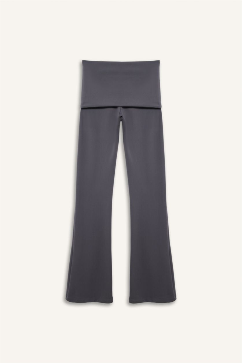 Kadın Antrasit Beli Katlamalı Eşofman Altı