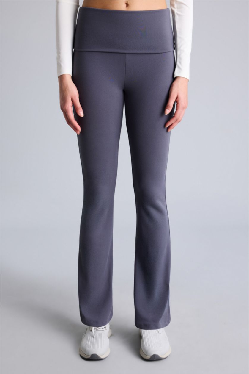 Kadın Antrasit Beli Katlamalı Eşofman Altı