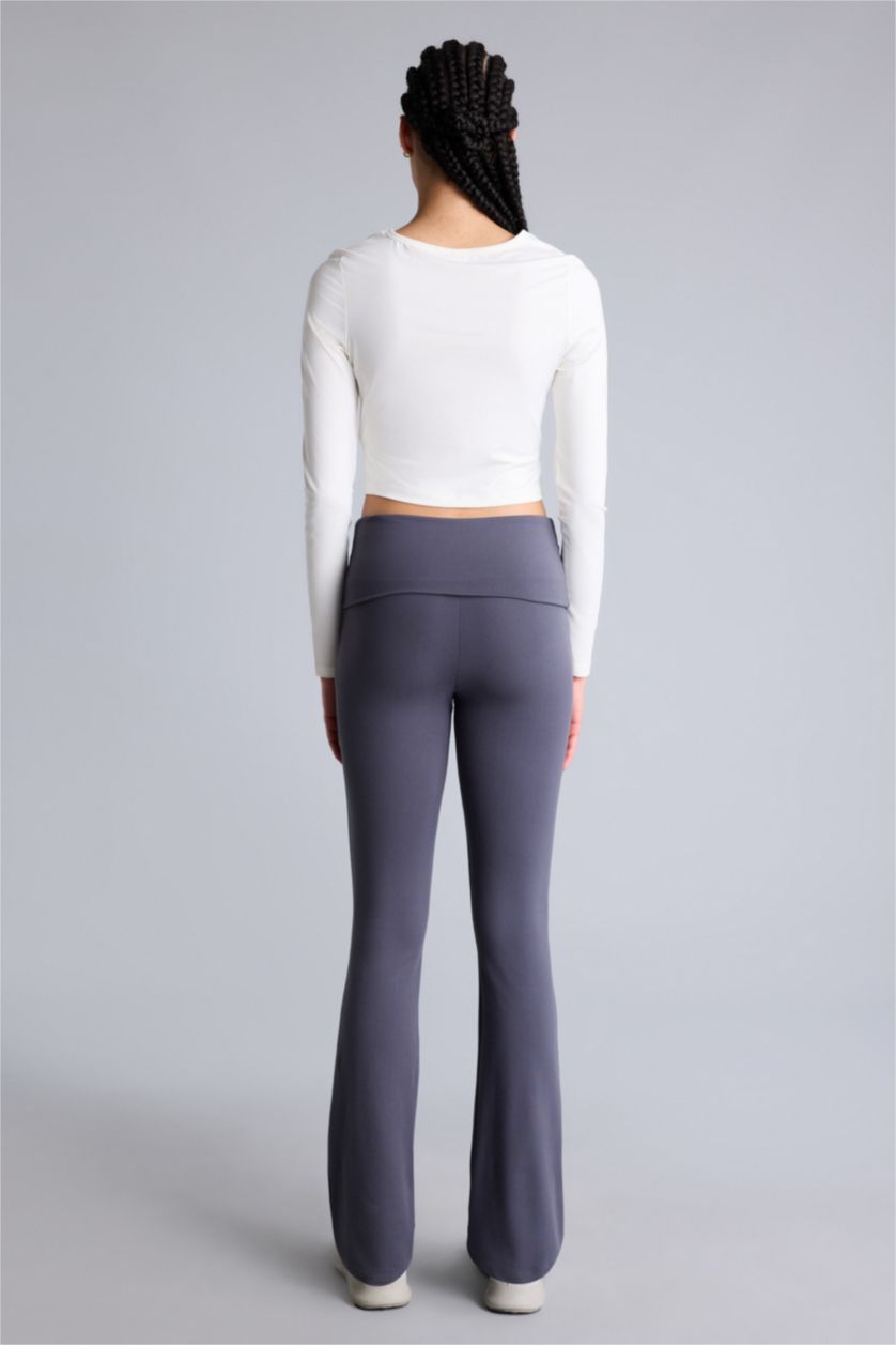 Kadın Antrasit Beli Katlamalı Eşofman Altı