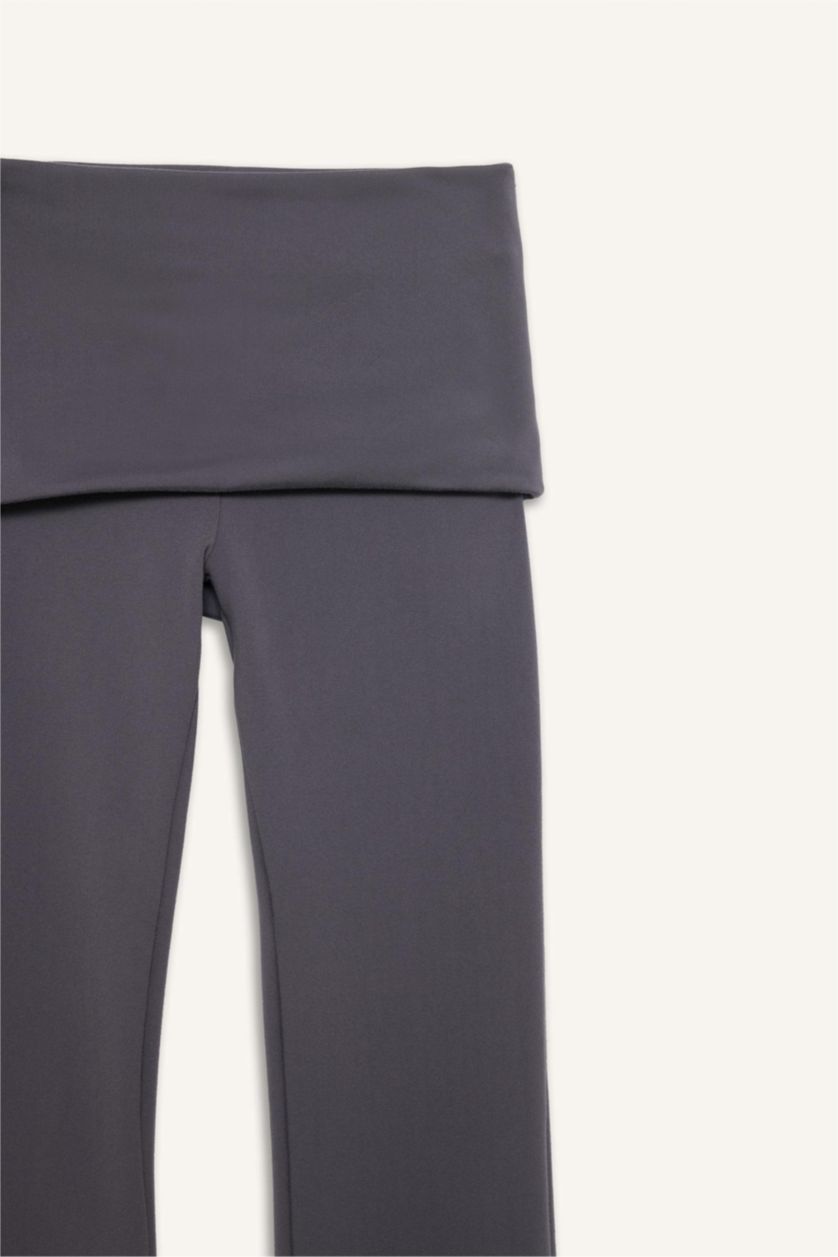 Kadın Antrasit Beli Katlamalı Eşofman Altı