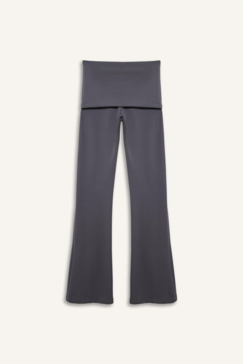 Kadın Antrasit Beli Katlamalı Eşofman Altı