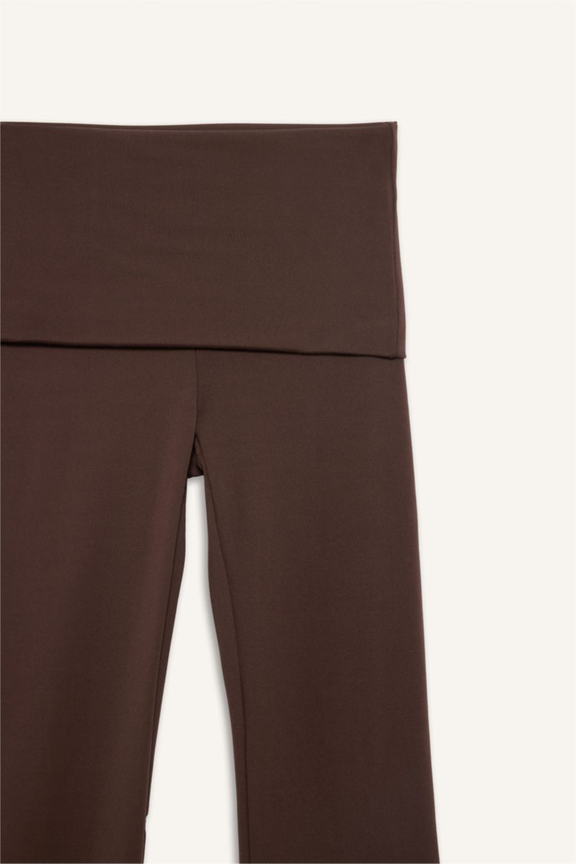 Kadın Kahve Beli Katlamalı Eşofman Altı