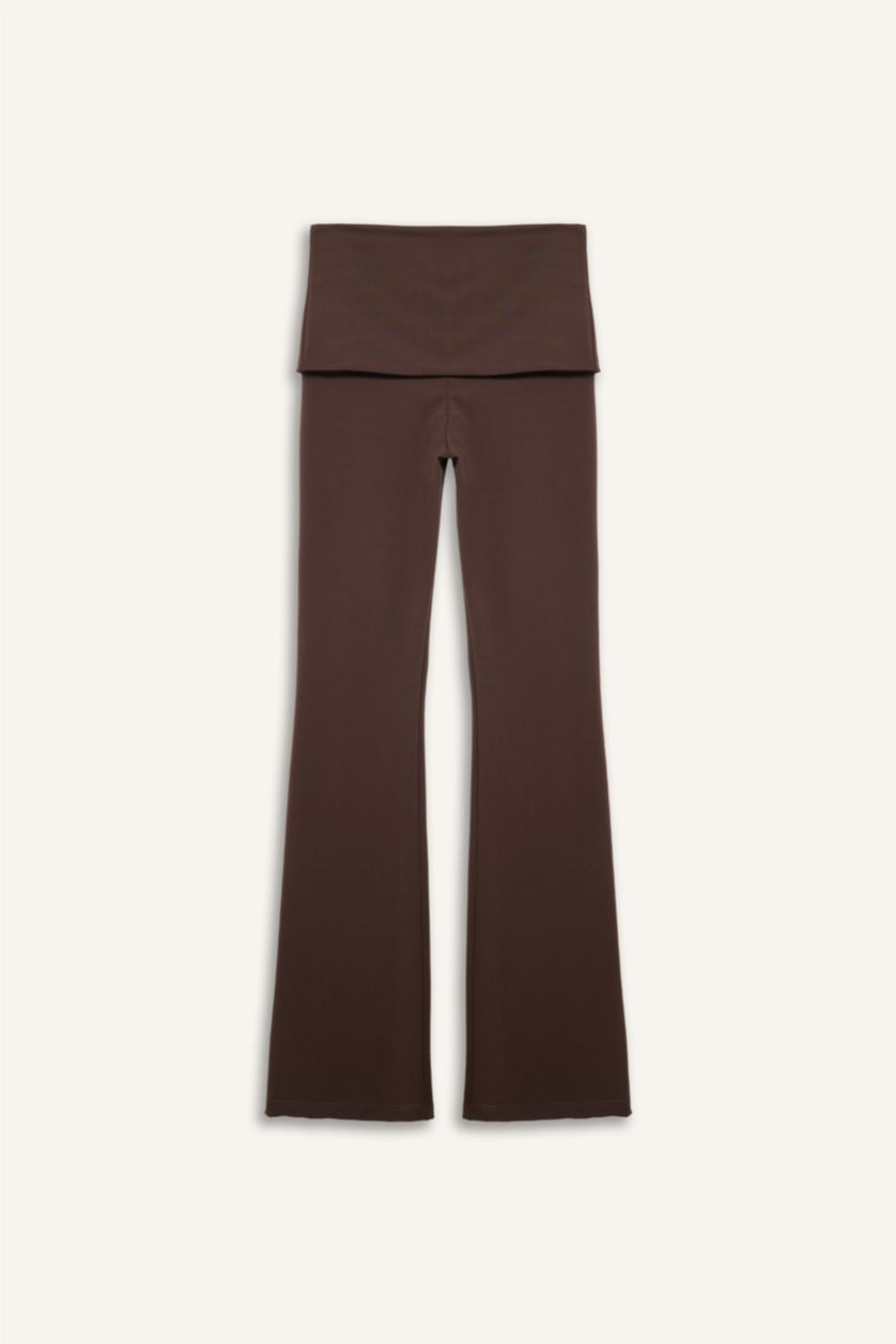 Kadın Kahve Beli Katlamalı Eşofman Altı