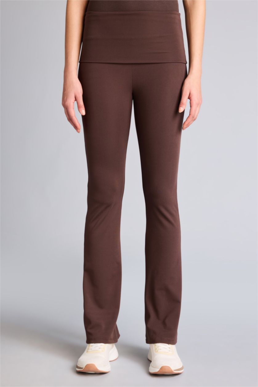 Kadın Kahve Beli Katlamalı Eşofman Altı