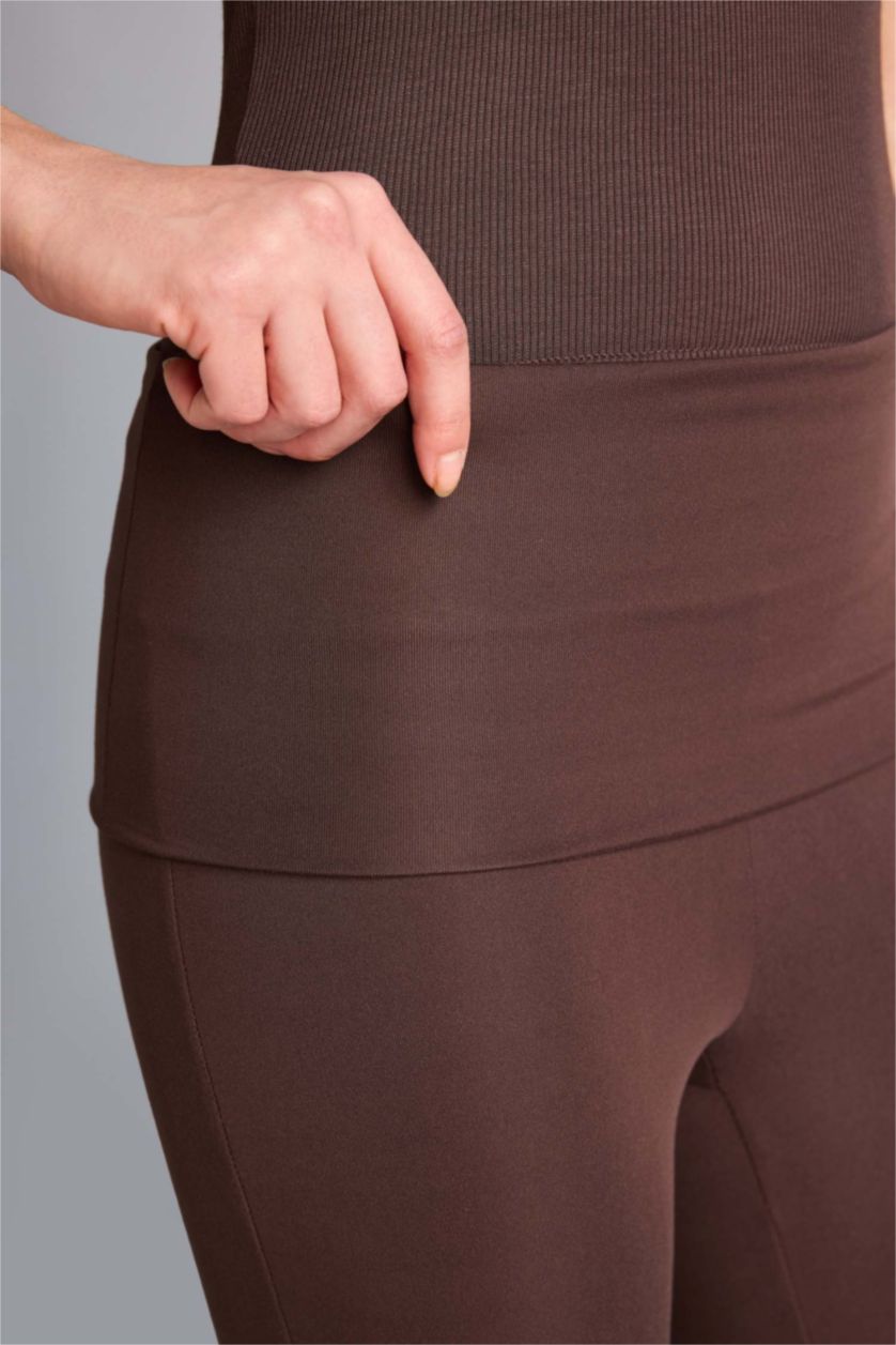 Kadın Kahve Beli Katlamalı Eşofman Altı