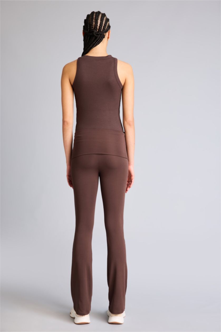 Kadın Kahve Beli Katlamalı Eşofman Altı