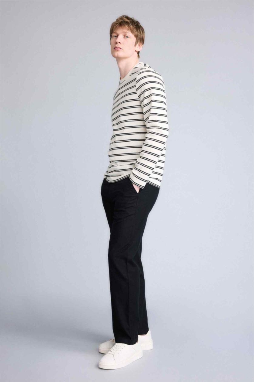 Erkek Siyah Regular Fıt Pantolon