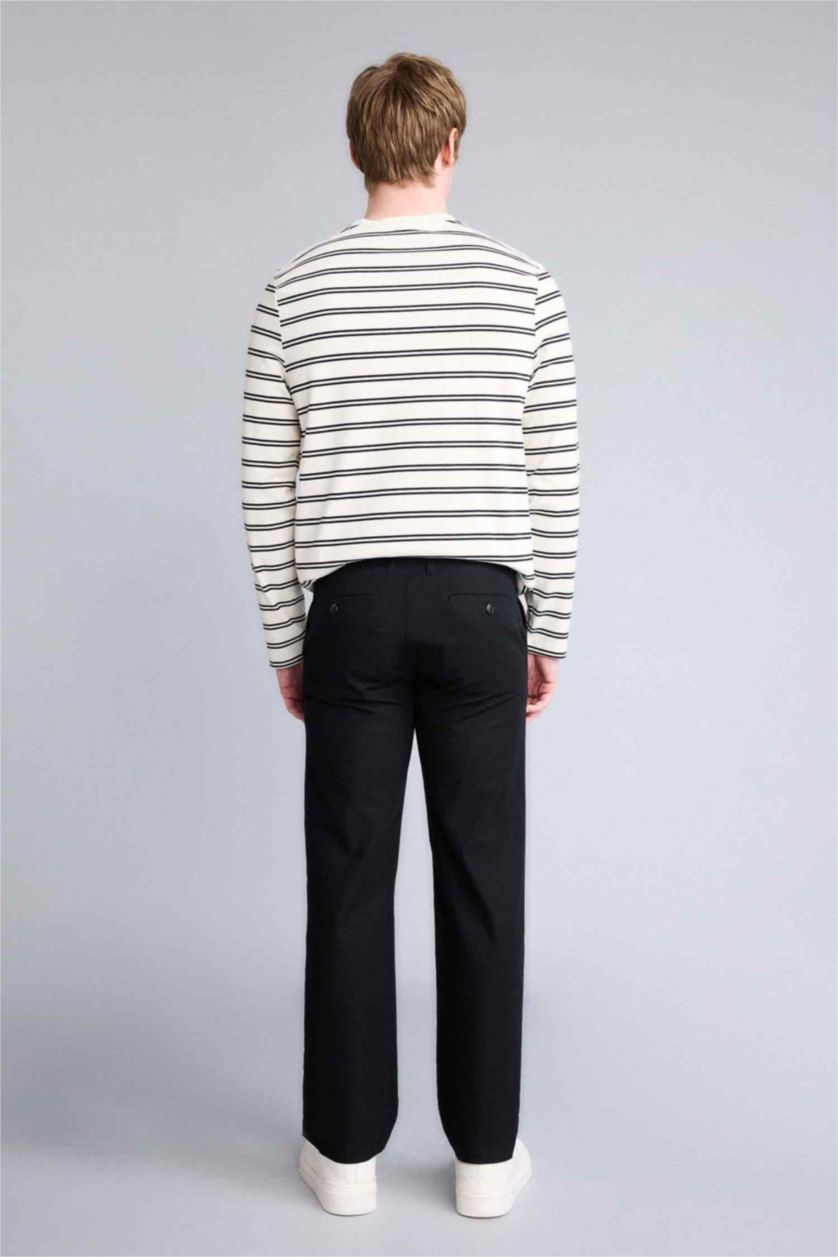 Erkek Siyah Regular Fıt Pantolon