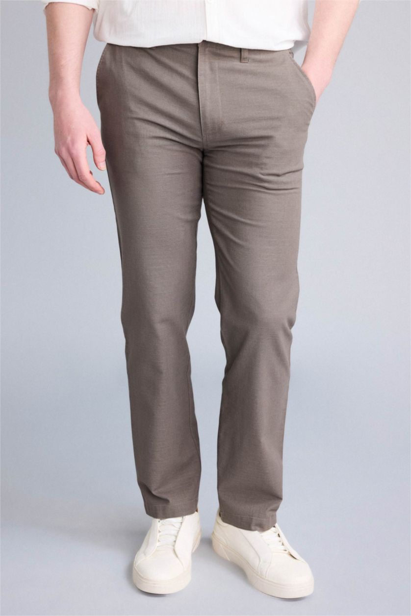 HOMME Marron Clair Pantalon Coupe régulière