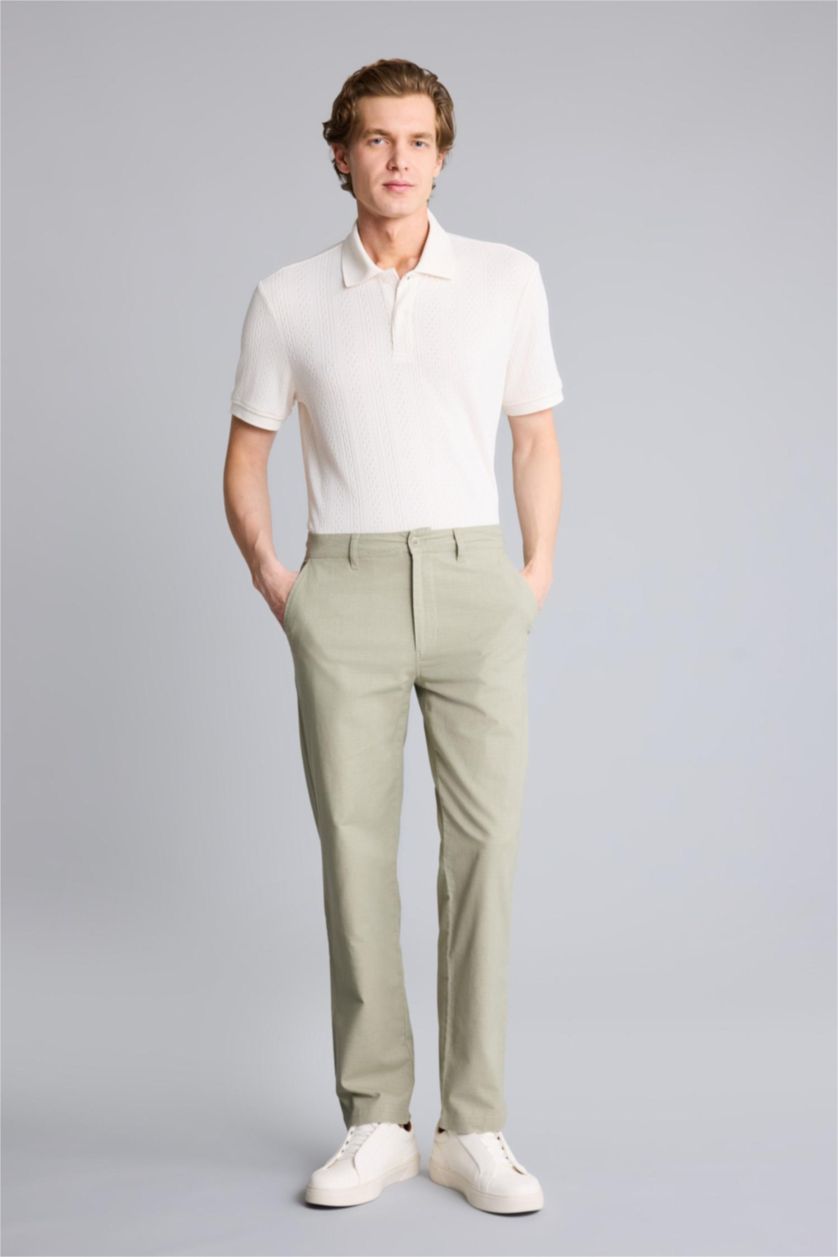MAN Khaki Regular Fit Trousers