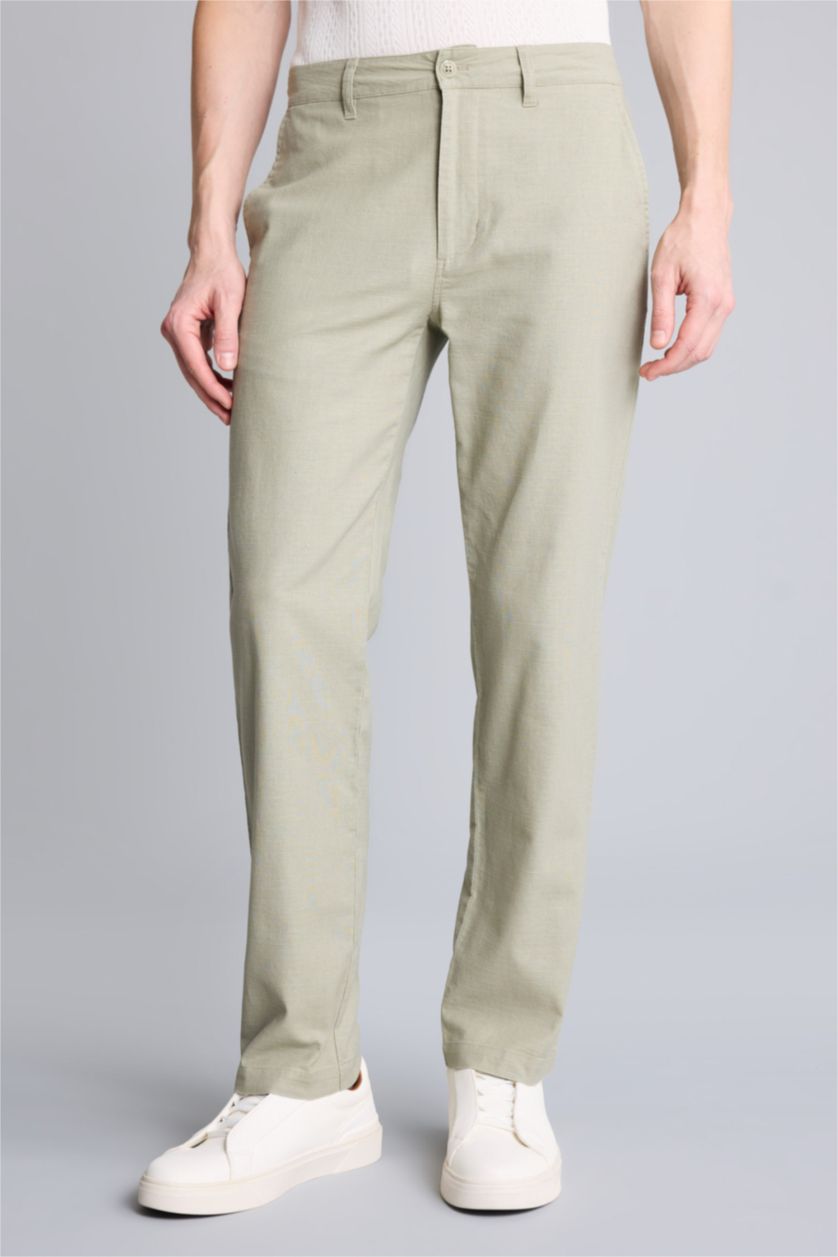 MAN Khaki Regular Fit Trousers