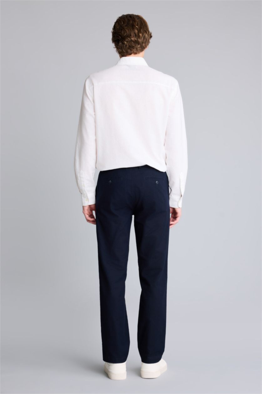 Erkek Lacivert Regular Fıt Pantolon