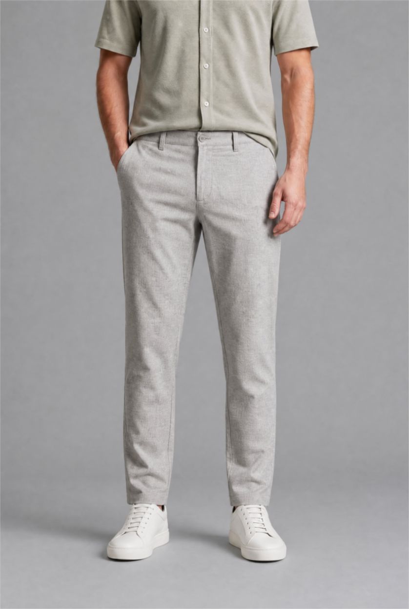 MAN Beige Linen Blend Trousers
