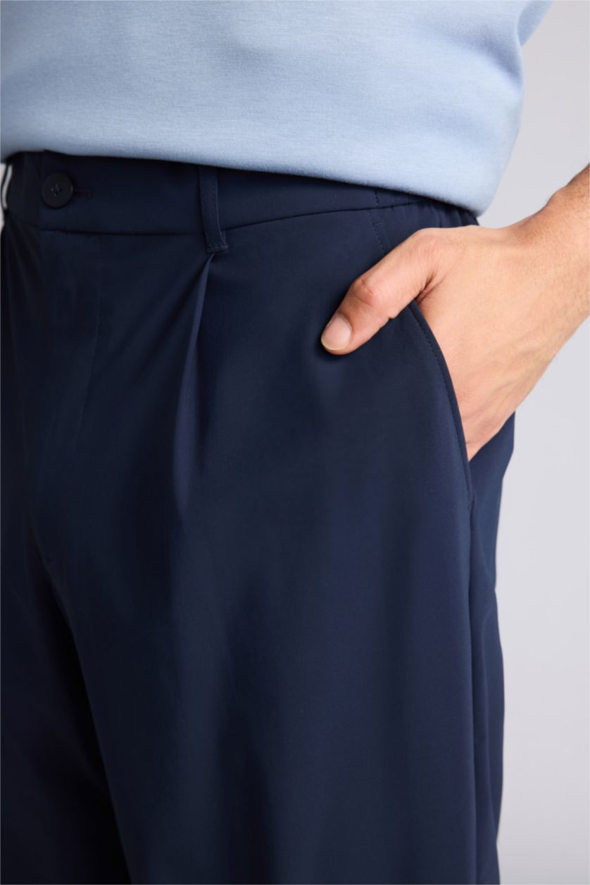 Erkek Lacivert Baggy Fıt Pantolon