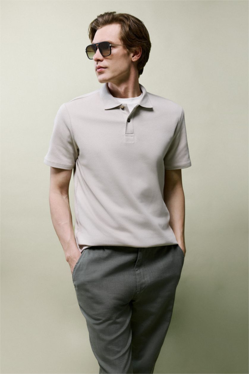 Erkek Taş Regular Fıt Kısa Kollu Tişört