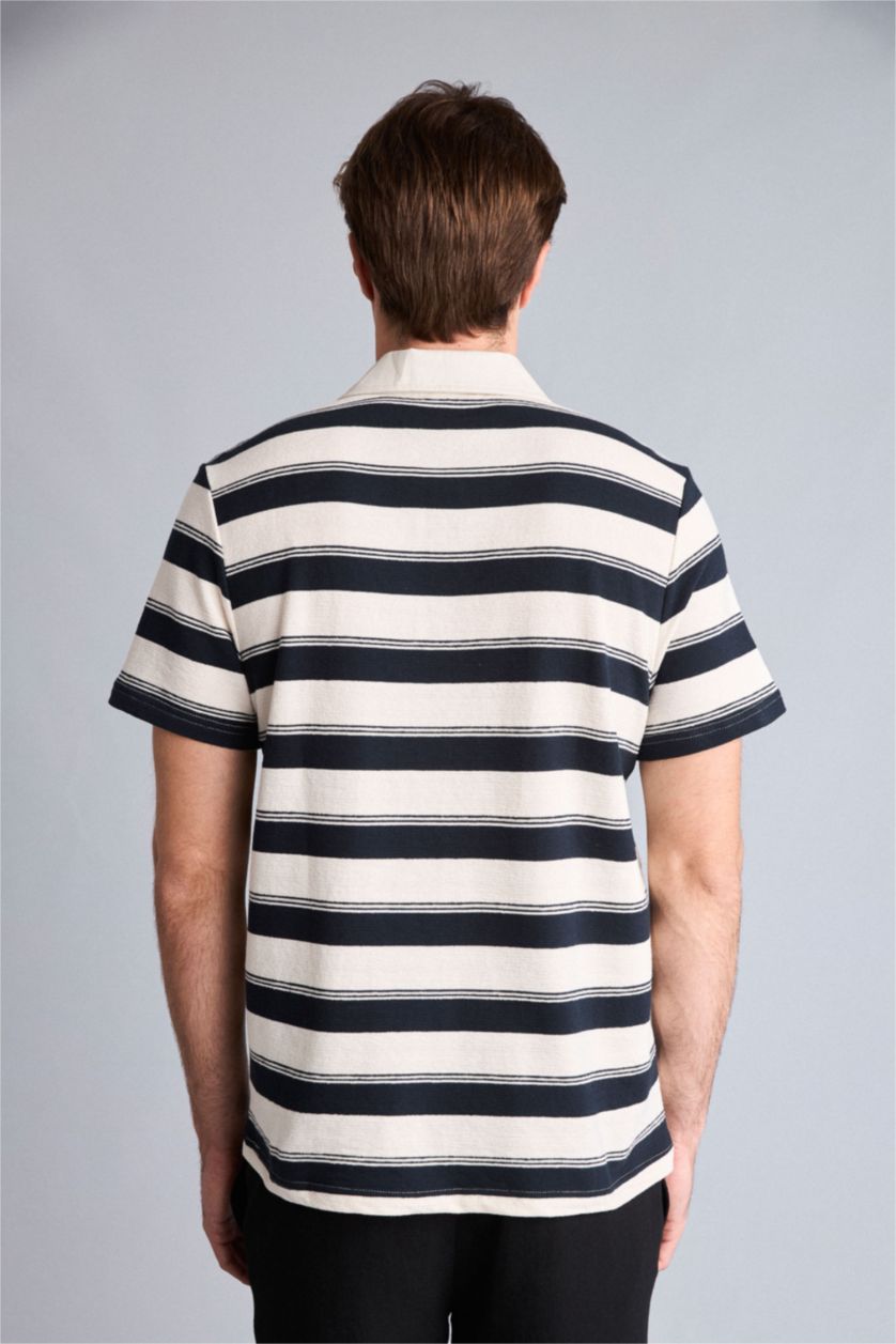 Erkek Ekru Regular Fit Polo Tişört