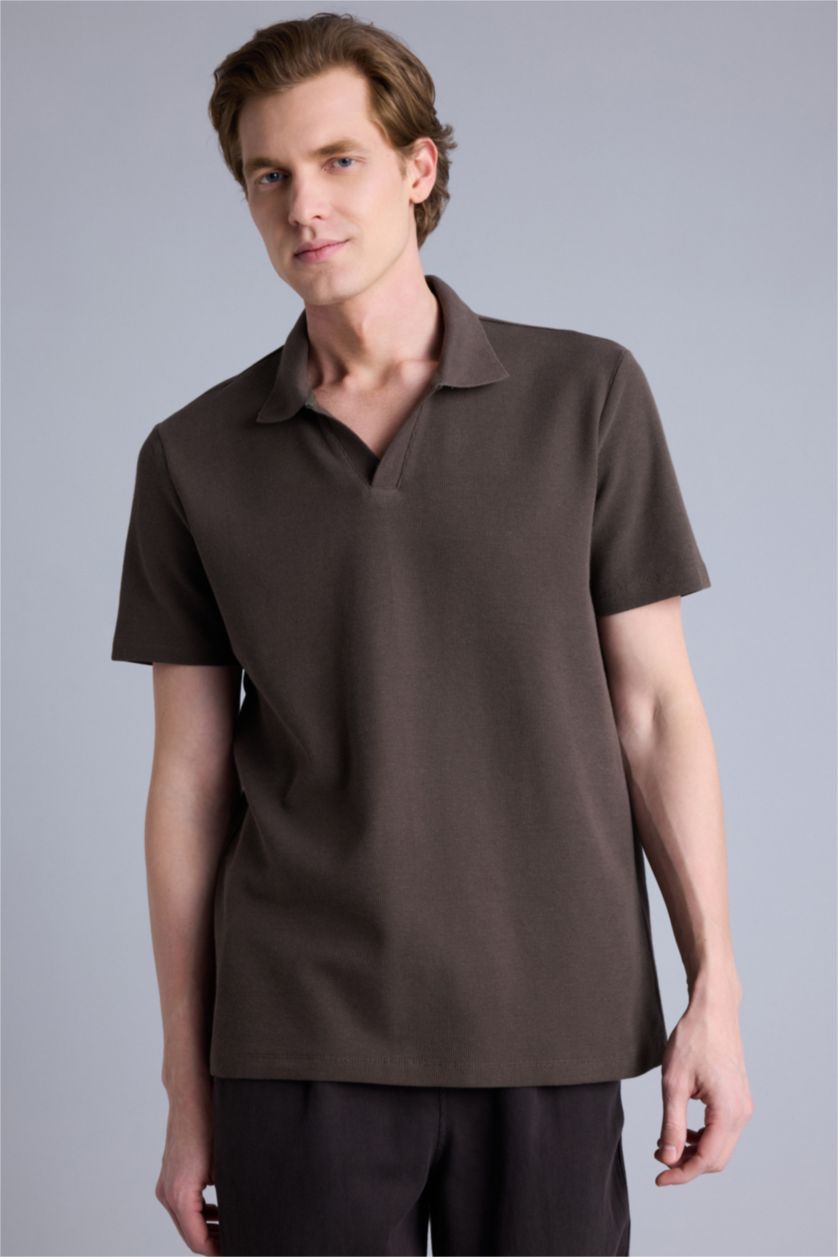 رجال بني Regular Fit Short Sleeve Polo T-Shirt