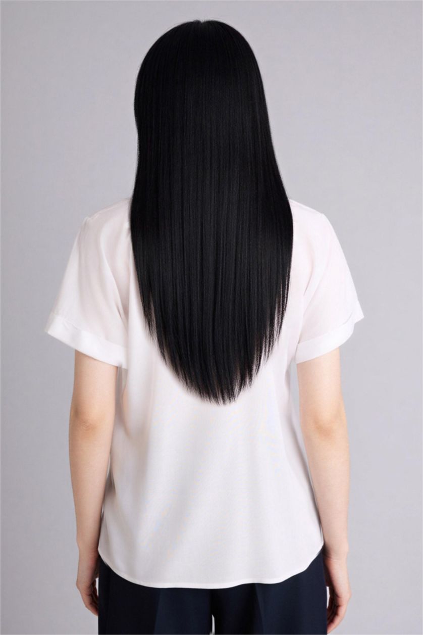 FEMME Blanc Chemise à manches longues Coupe régulière