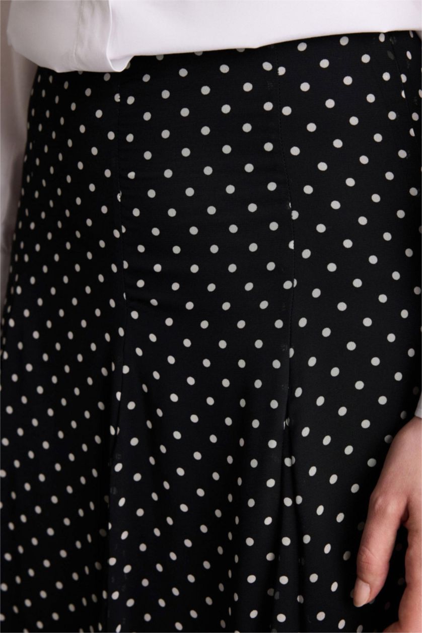 حريمي أسود جيبة طويلة شيفون مطبوع