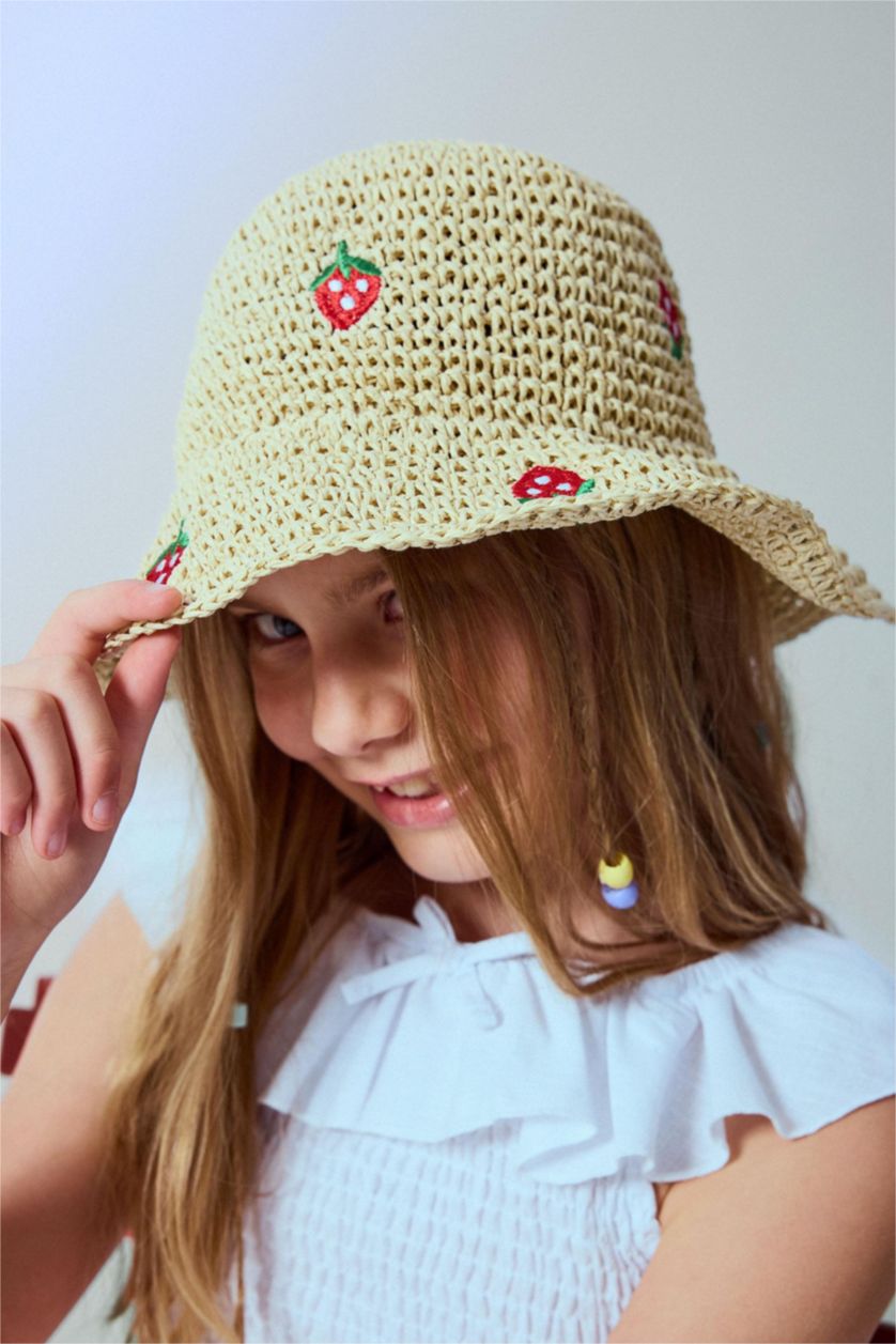 GIRLS & TEENS Beige Girl Straw Hat