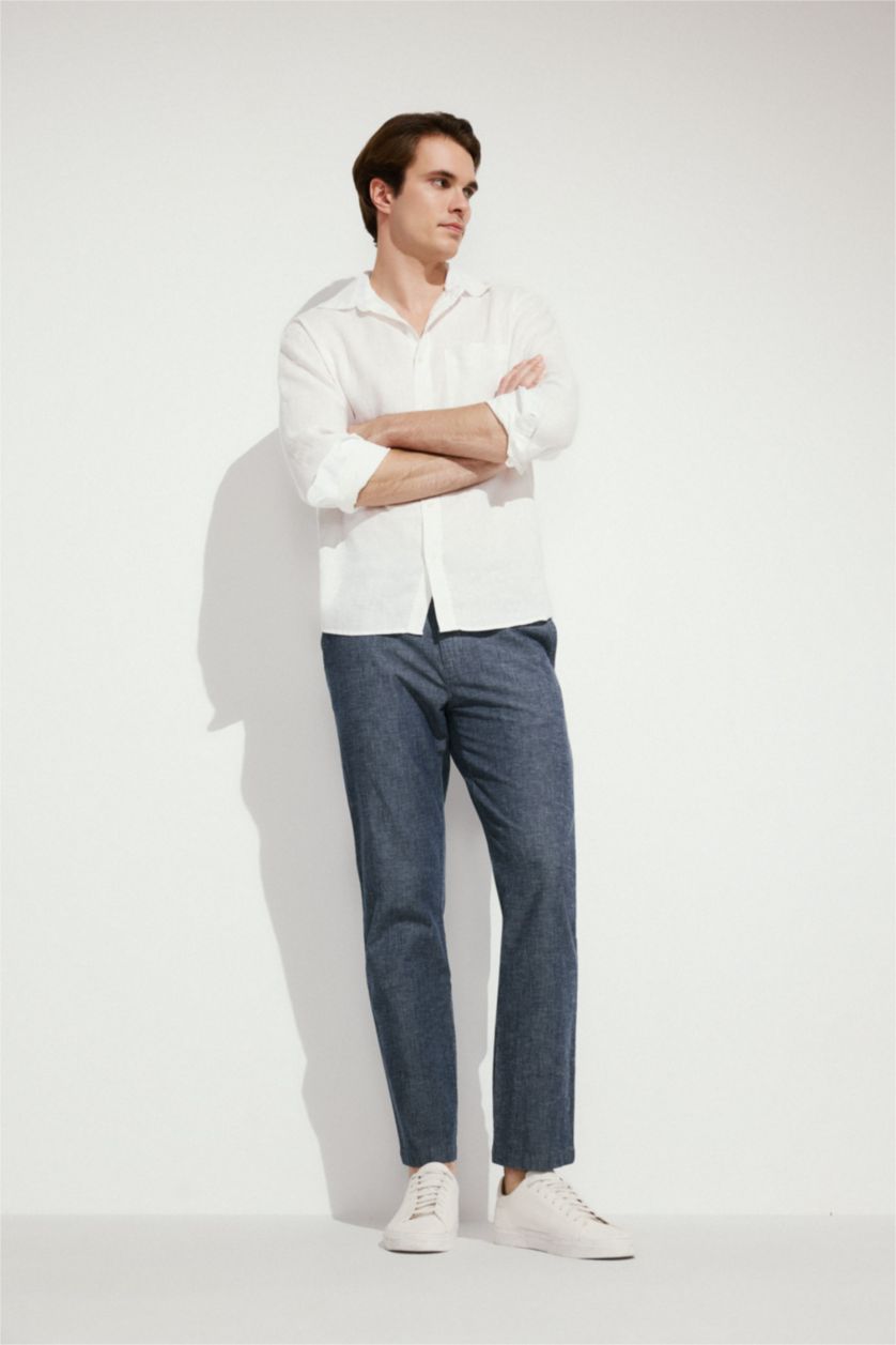 MAN NAVY Regular Fit Trousers