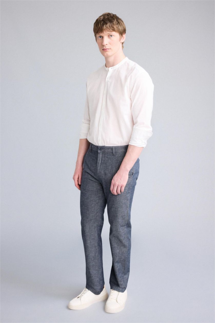 Erkek Lacivert Regular Fıt Pantolon