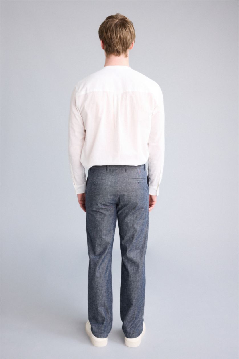 Erkek Lacivert Regular Fıt Pantolon