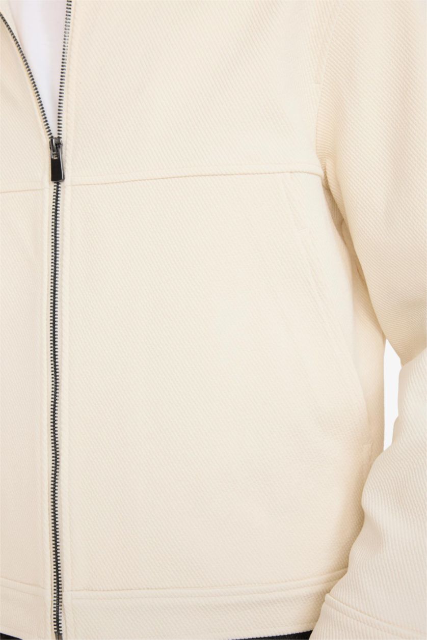 MAN Ecru Regular Fit Cotton Jacket