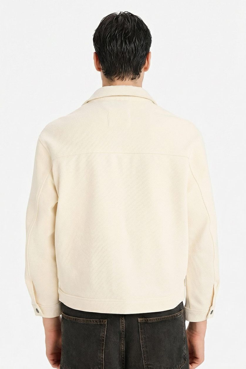 MAN Ecru Regular Fit Cotton Jacket
