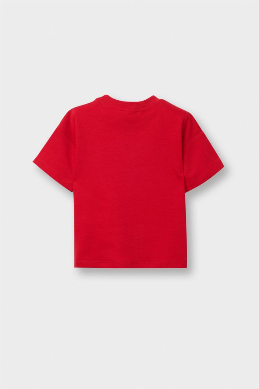 BABY BOY Red Baby Boy Crew Neck Printed Short Sleeve T-Shirt