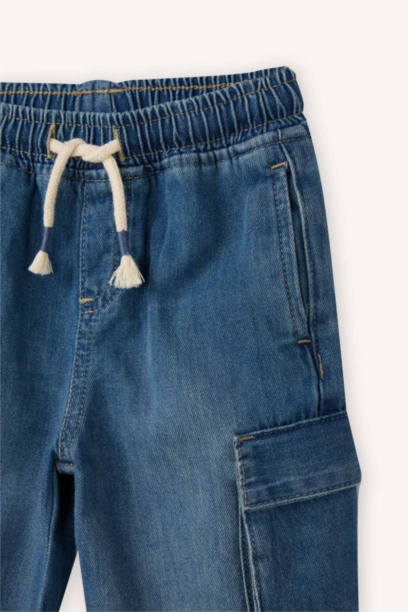 Erkek Bebek Açık Mavi Jogger Fıt Jean Pantolon Erkek Bebek