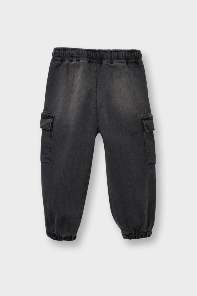 مولود ذكر رمادي سروال جينز بيبي أولاد جوجر فيت بجيب كارجو