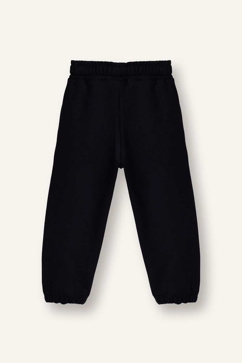 BABY BOY Black Cargo Fit Slogan Elastic Band Trousers