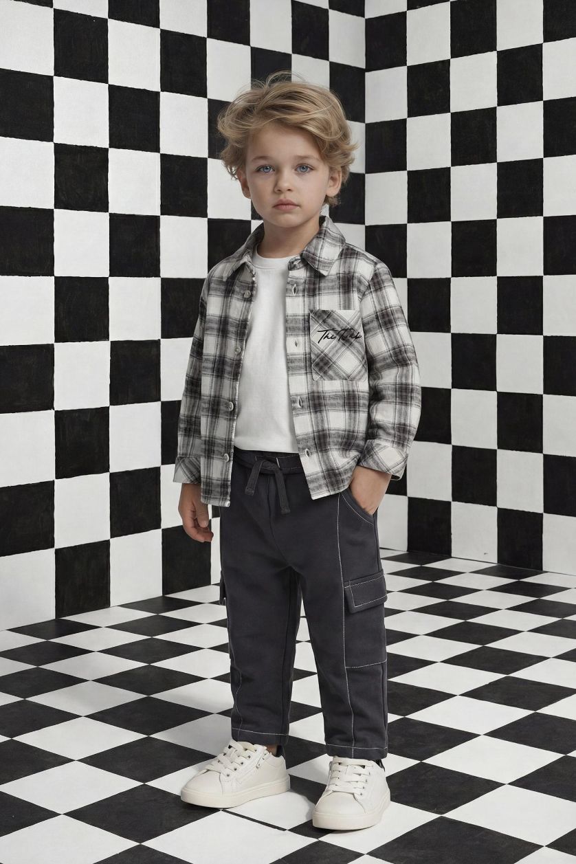 BABY BOY Anthracite Baby Boy Loose Fit Elastic Waist Sweatpants