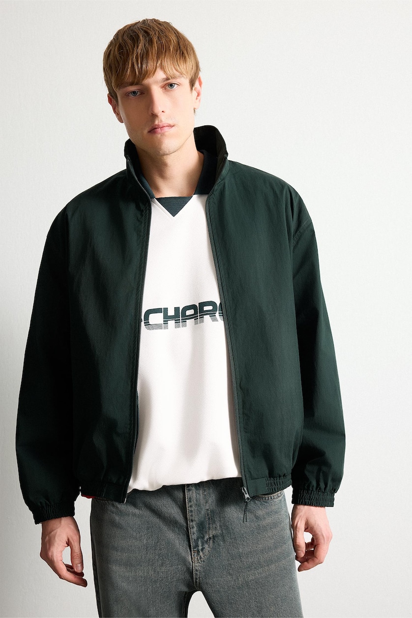 Men Dark Green Puffer Jacket