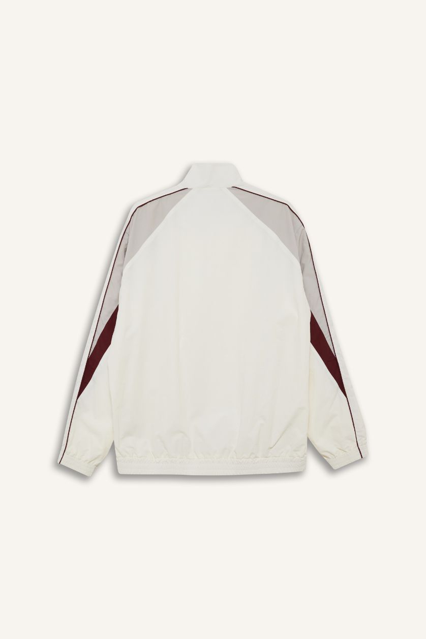 Man Beige Waterproof Zippered Jacket