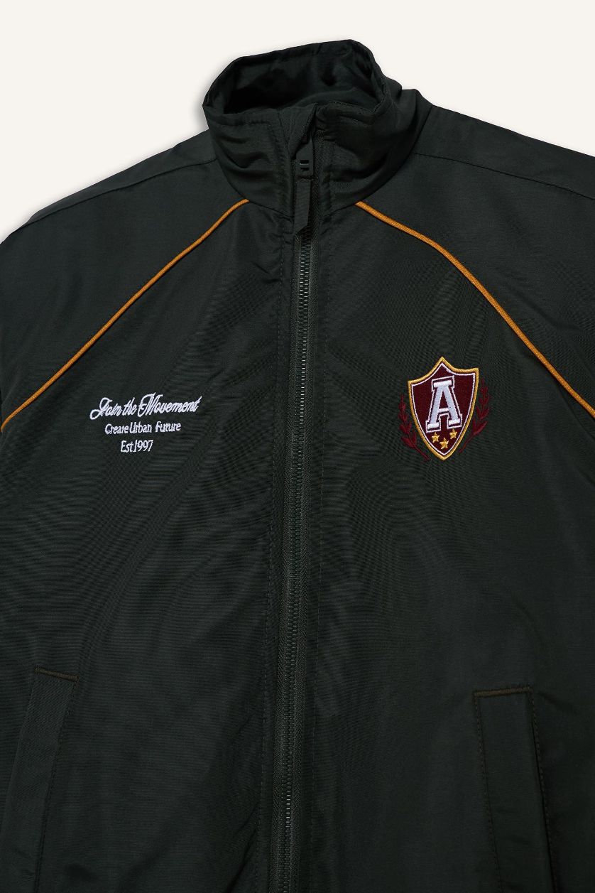 BOYS & TEENS Dark Green Boy Zippered Taffeta Jacket