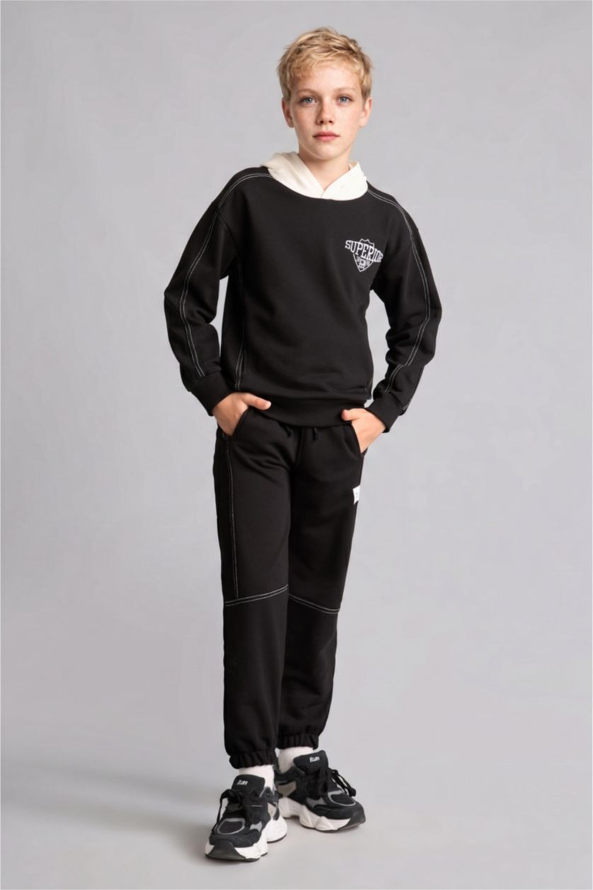 Young Boys - Teen Boys Black 2 piece Oversize Fit Set