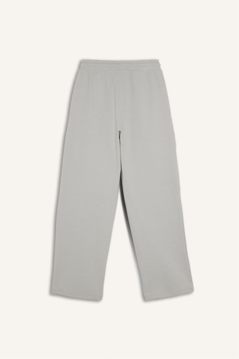 Erkek Çocuk - Genç Erkek Açık Gri Loose Fit Beli Lastikli Eşofman Altı Erkek Çocuk