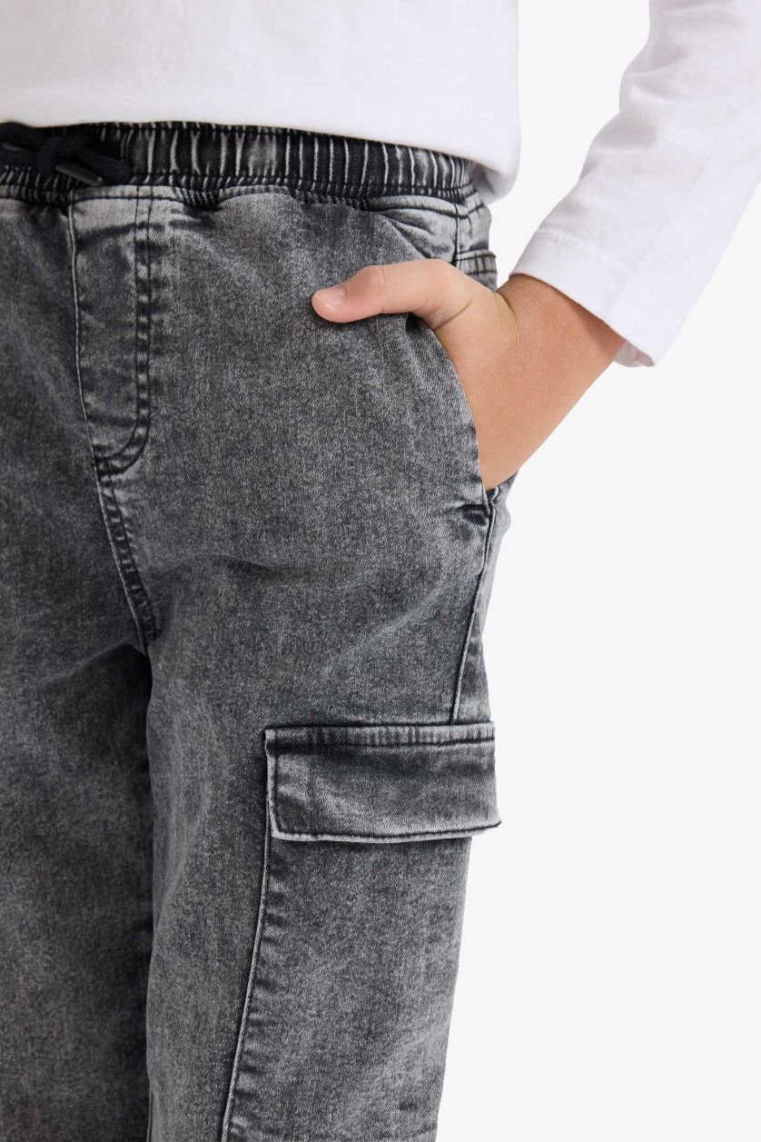 Erkek Çocuk - Genç Erkek Gri Jogger Fit Jean Pantolon Erkek Çocuk