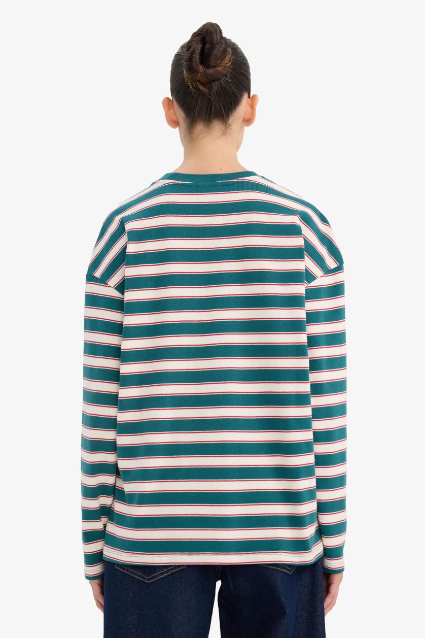 Kadın Yeşil %100 Pamuk Oversıze Tişört