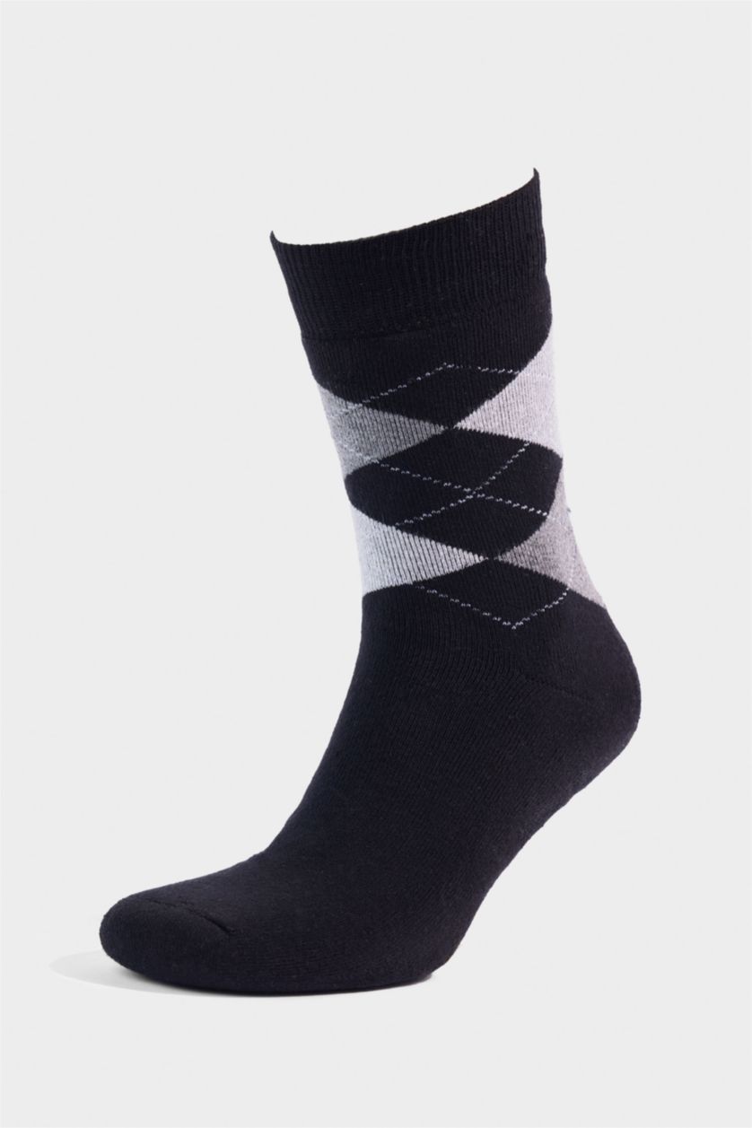 Erkek Siyah Erkek 2'li Pamuklu Havlu Çorap