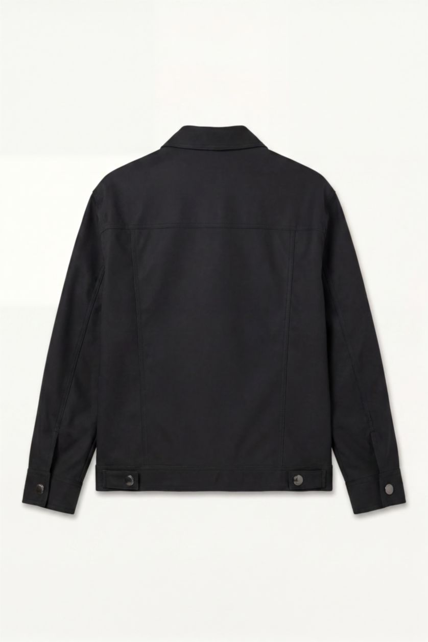 Men Black Oversize Fit Shirt Collar Waterproof Jacket