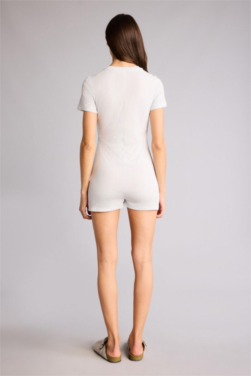 Kadın Ekru Regular Fıt Tulum