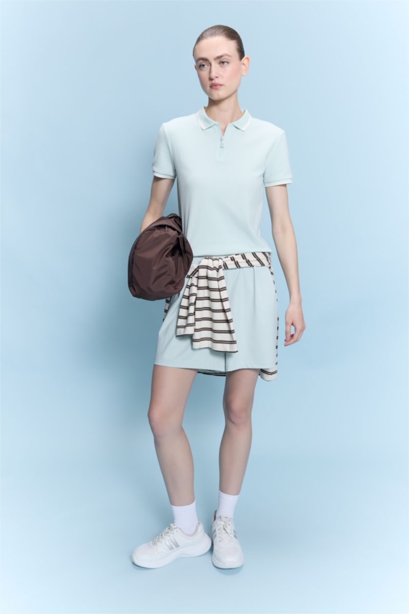 Kadın Mint Standart Fit Polo Tişört