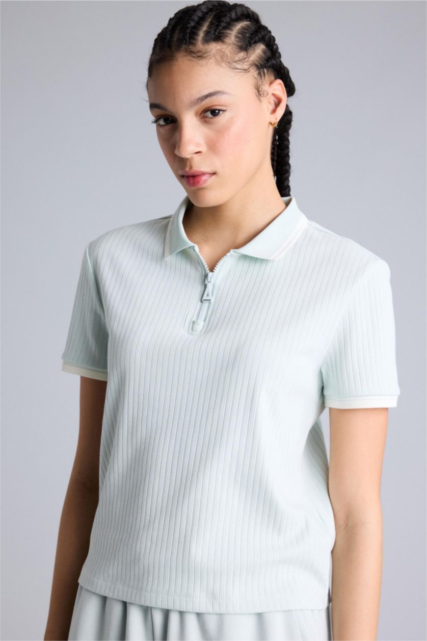 Kadın Mint Standart Fit Polo Tişört