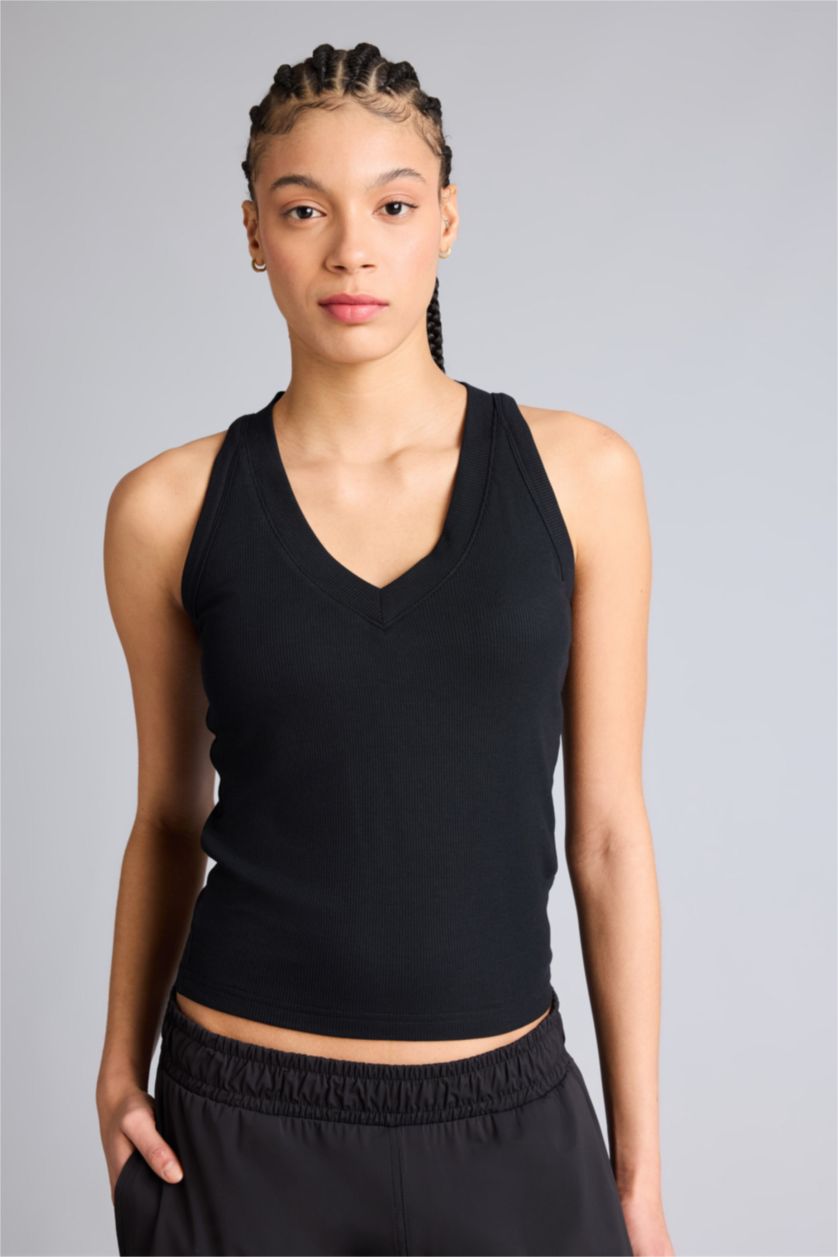 Kadın Siyah Slım Fıt Modal Atlet